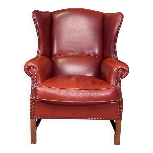 Fauteuil à oreilles en peau de mouton anglais