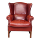 Large English sheepskin wingback armchair - Wingback chair - Arm chair