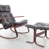 Rocking-chair scandinave Siesta de Ingmar Relling et son ottoman