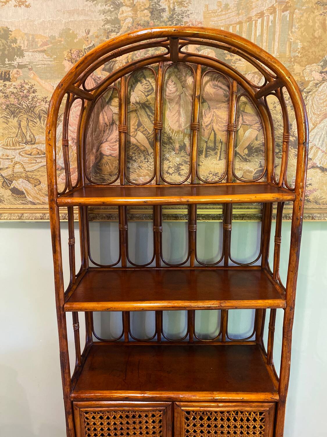 Vintage rattan shelf