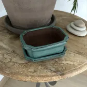 Light green ceramic flower pot