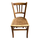 Bistro chair in dark beech with embossed seat