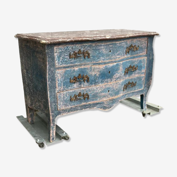 Commode patine avec marbre