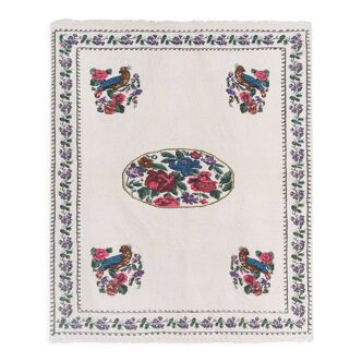 Tapis vintage turc de Oushak, tissé à la main 115x144 cm
