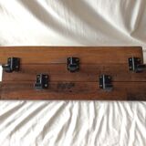 Wall Coat Door Old Oak Parquet - 5 Vintage Black Metal Patères