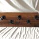 Wall Coat Door Old Oak Parquet - 5 Vintage Black Metal Patères