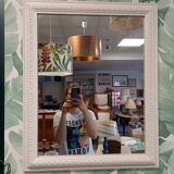 Old mirror framed white 58x72cm