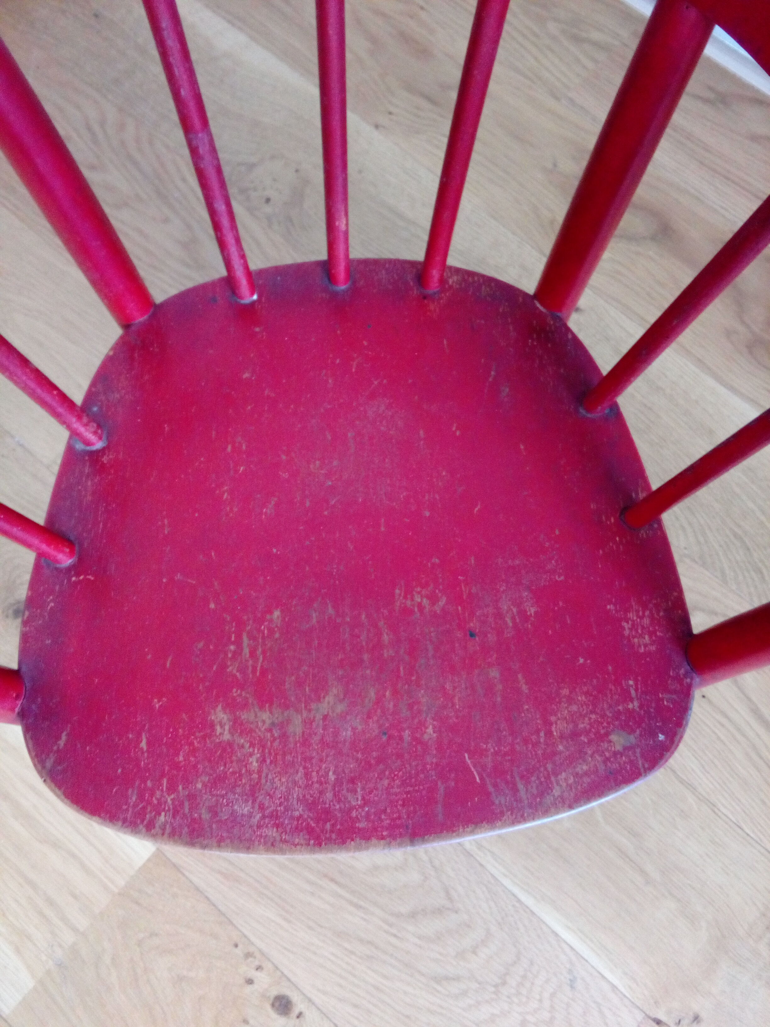 Children's chair JAPY Brothers in red lace-up curved wood