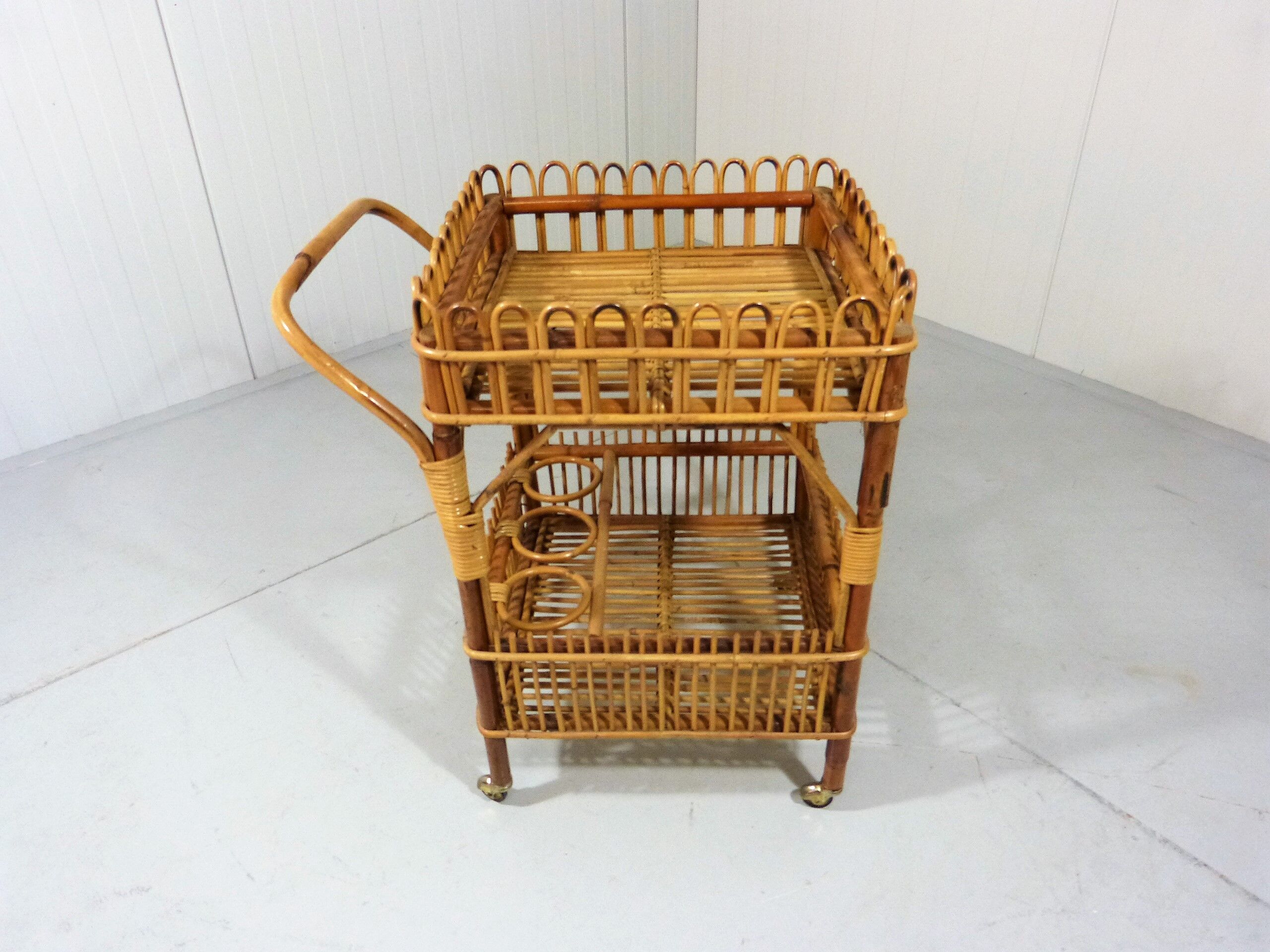 Rattan serving table 1950/60