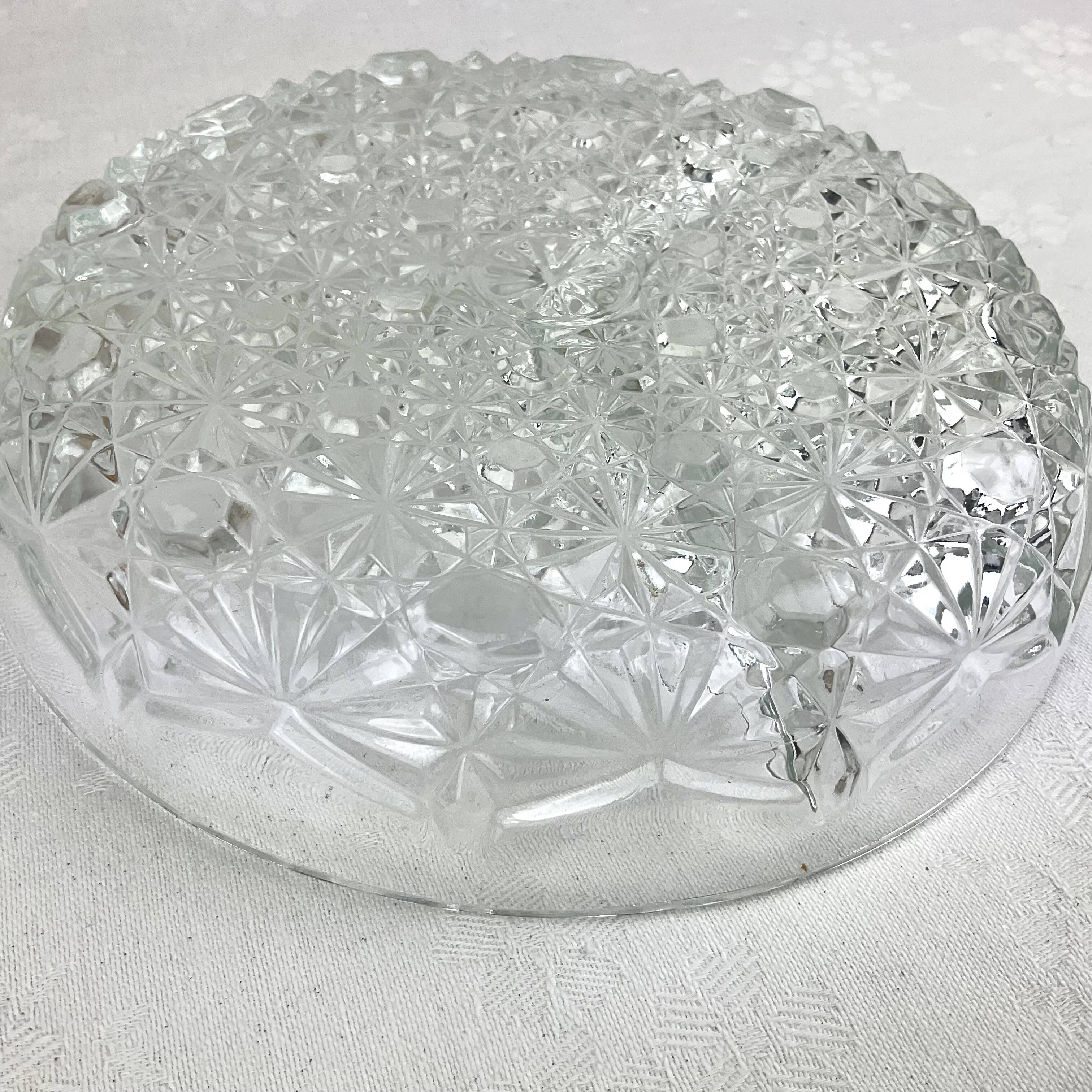 Vintage dish with 3 molded glass compartments