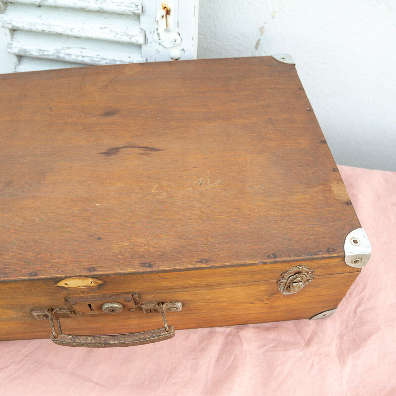 Old wooden suitcase