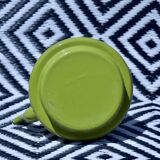 Vintage green enameled sheet metal kettle