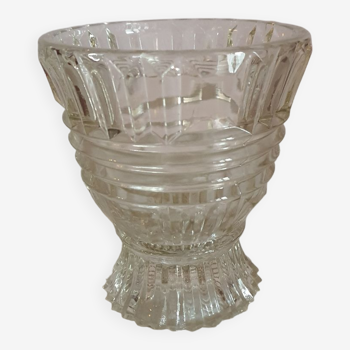 Vase en verre moulé vintage art déco