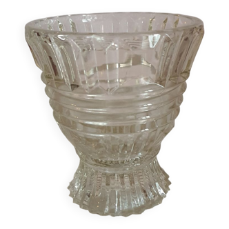 Vase en verre moulé vintage art déco