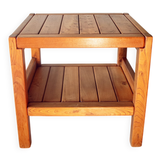 Side table in solid elm, Roche Bobois, 1980