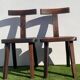 Paire de chaises rustiques en T, orme massif Aranjou,