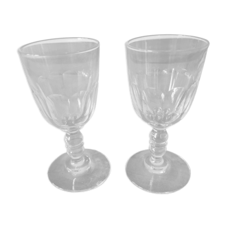 Set of 2 small antique liqueur glasses