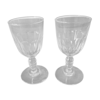 Lot de 2 petits verres à liqueur anciens