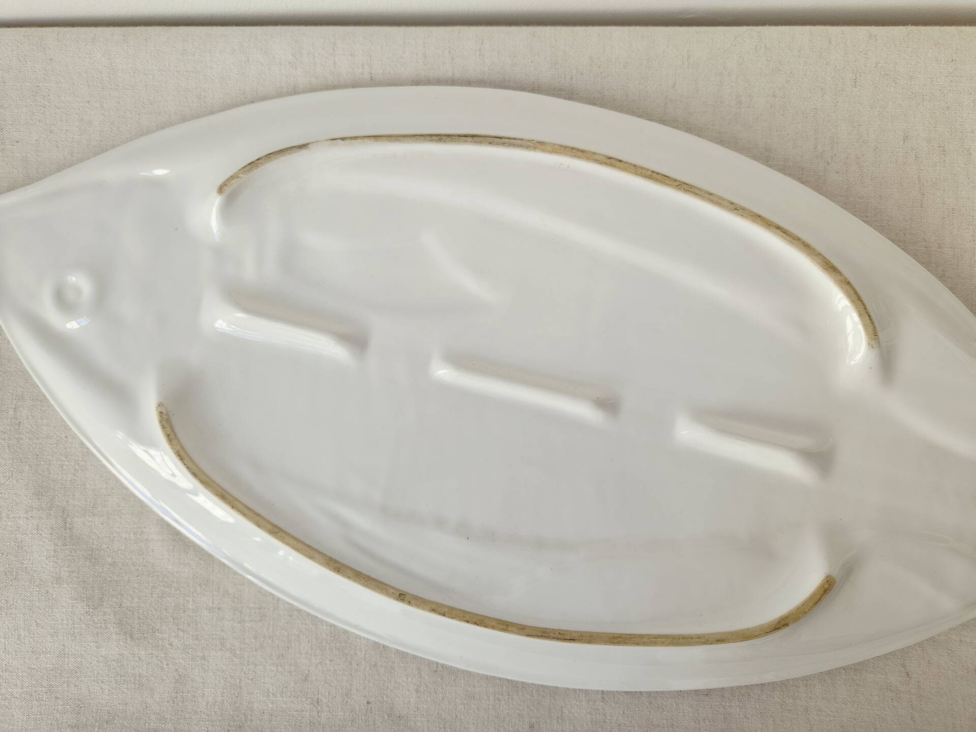 Large vintage ceramic plate "Fish" from Portugal -