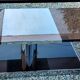 Coffee table from the 70s in chromed steel and smoked plexiglass double swivel trays