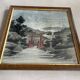 Ancient Japanese drawing on canvas