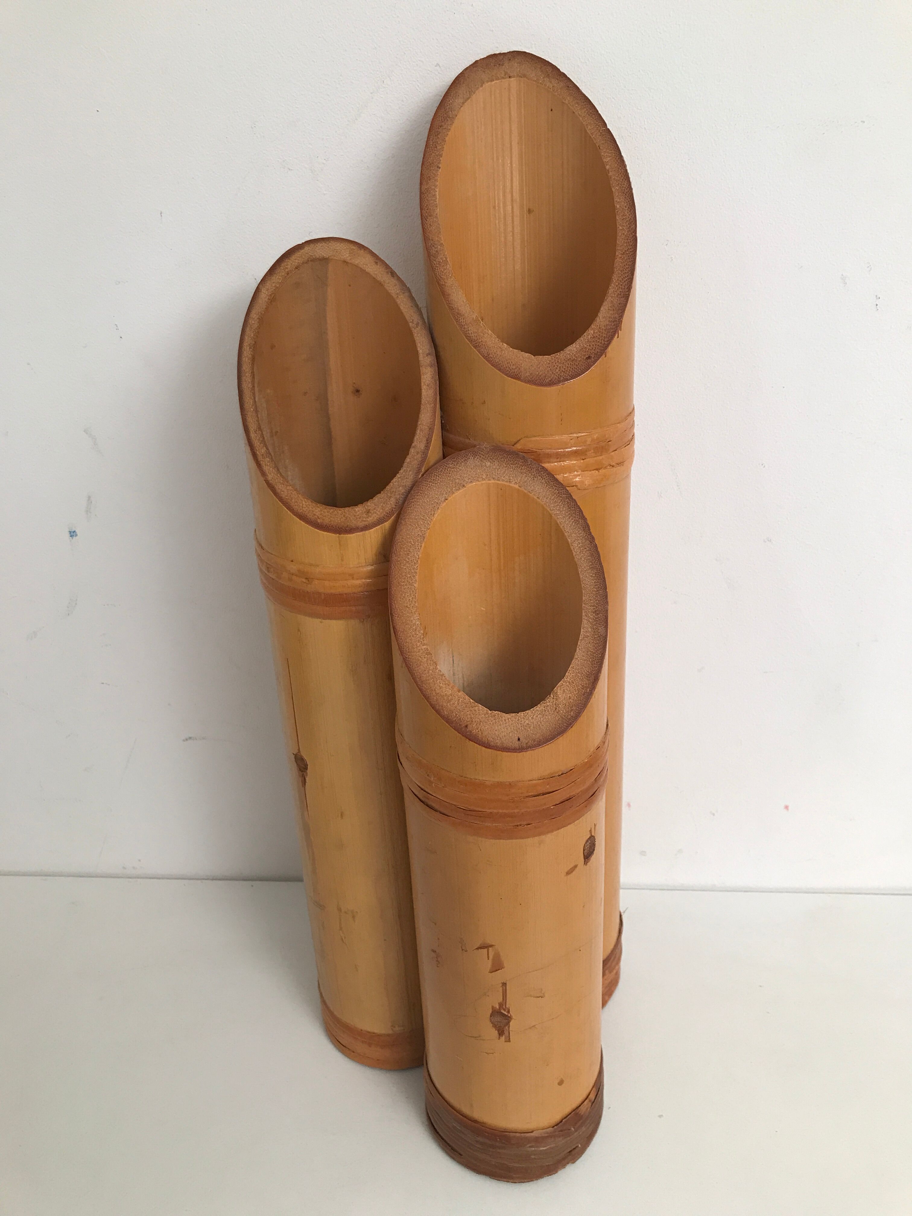Lot of vintage natural bamboo vase