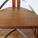 Brutalist 6 chairs and dining table in teak and patinated steel, 1960s