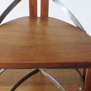 Brutalist 6 chairs and dining table in teak and patinated steel, 1960s