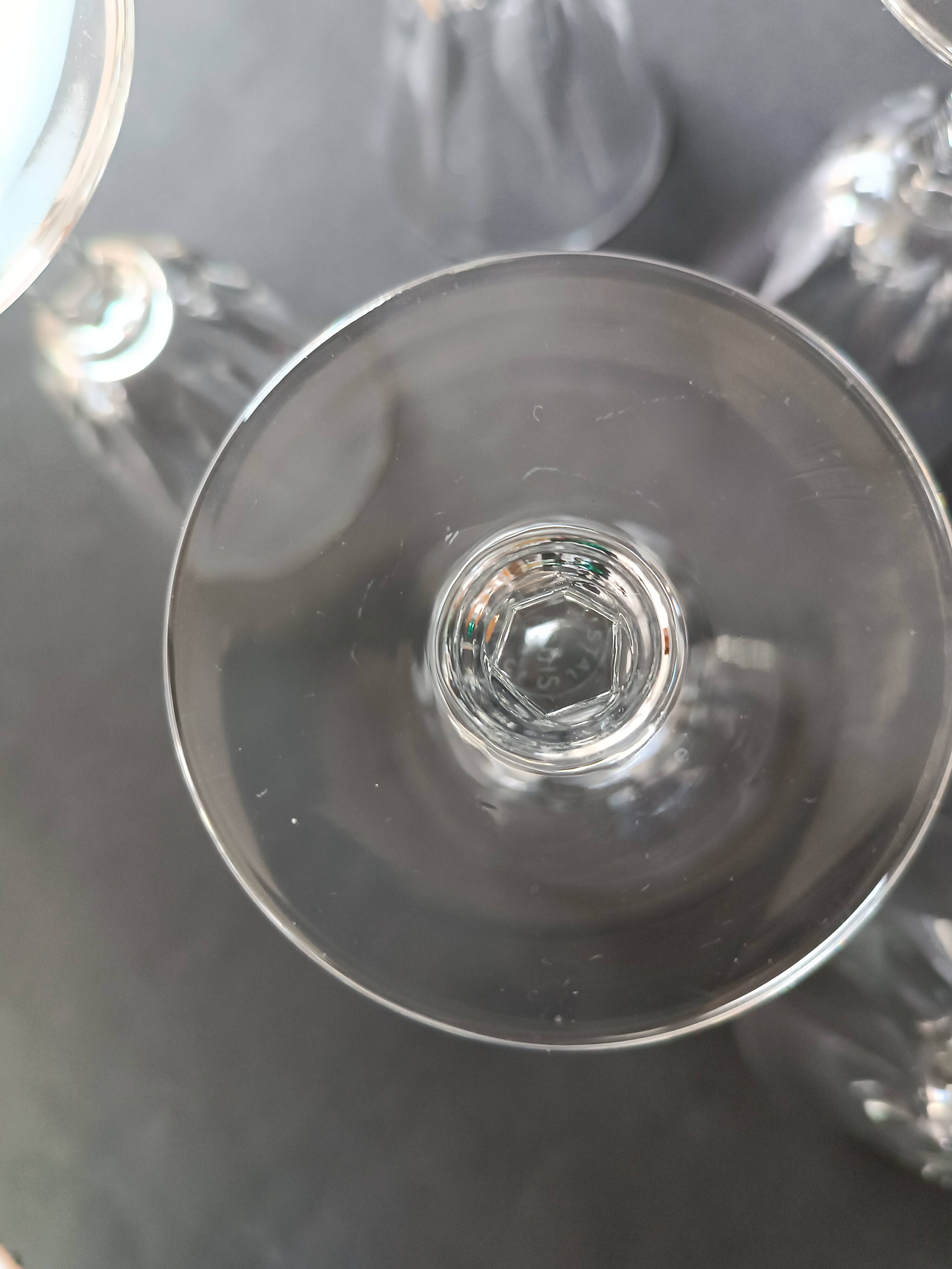 6 crystal stem glasses Cerdagne service Saint Louis vintage