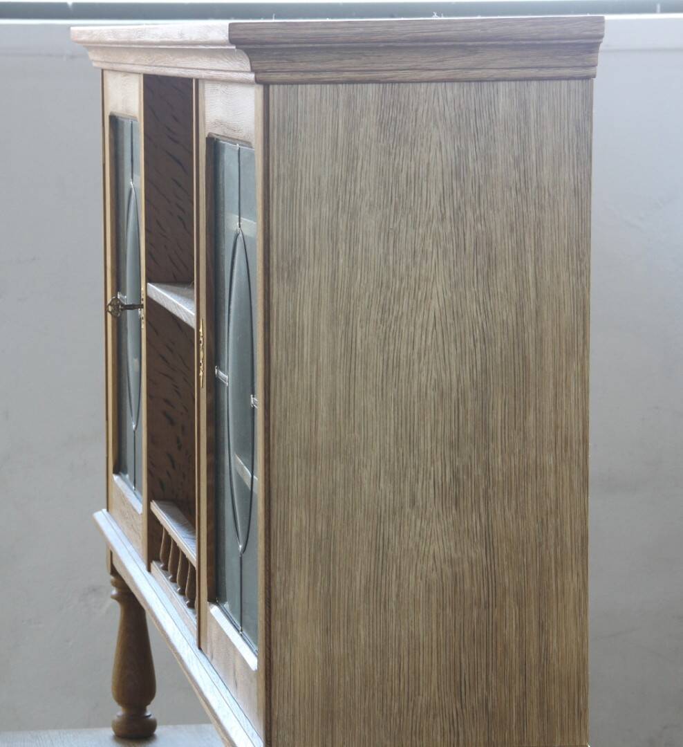 Vintage 1970 Danish Brutalist Light Oak Dining Cabinet, Henning Kjærnulf style