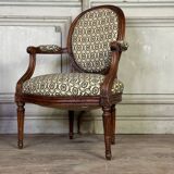 Pair Of Louis XVI Armchairs In Carved Wood, 18th Century