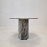 Round italian marble coffee or side table, 1980's