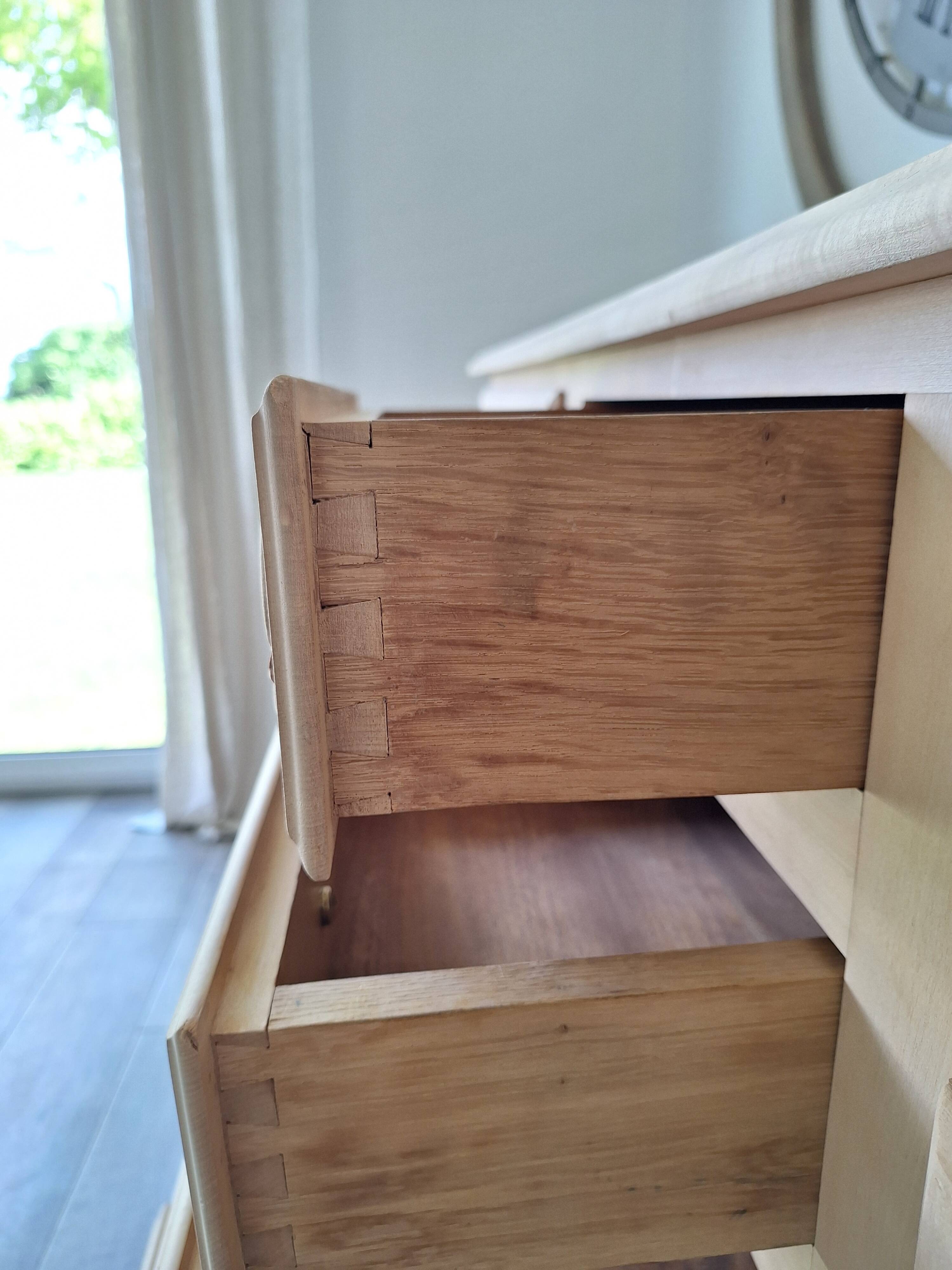 Low buffet in renovated solid cherry wood – Revisited Louis XV style – 250 cm