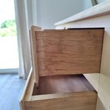 Low buffet in renovated solid cherry wood – Revisited Louis XV style – 250 cm