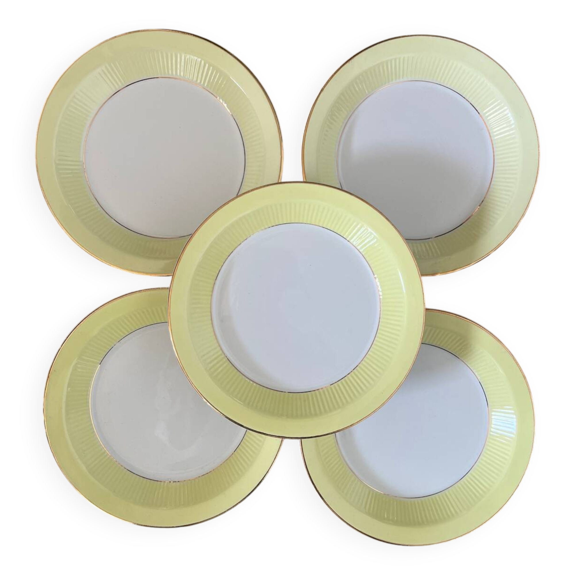 Yellow Moulin des Loups soup plates