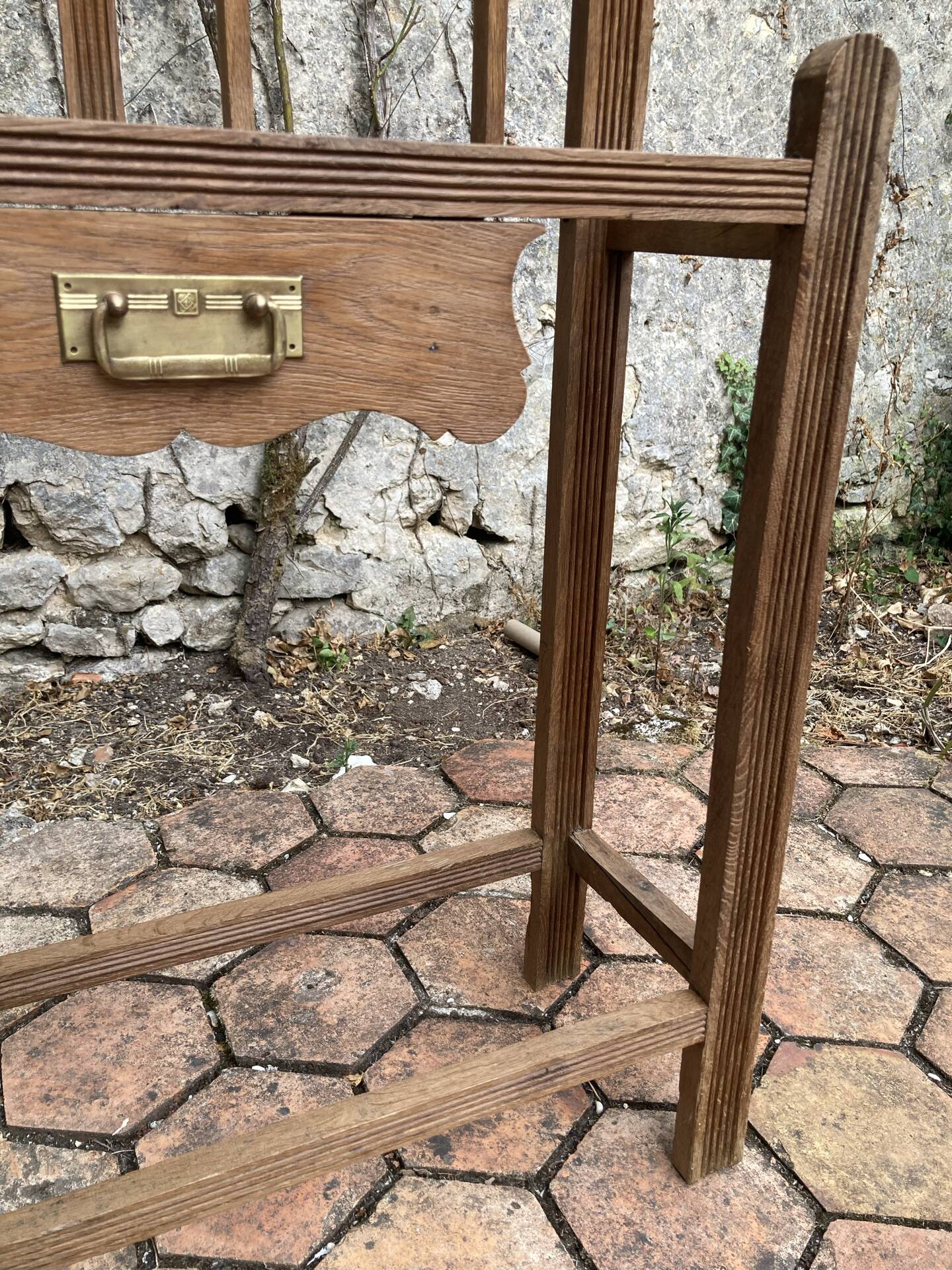 Old wooden entrance coat rack