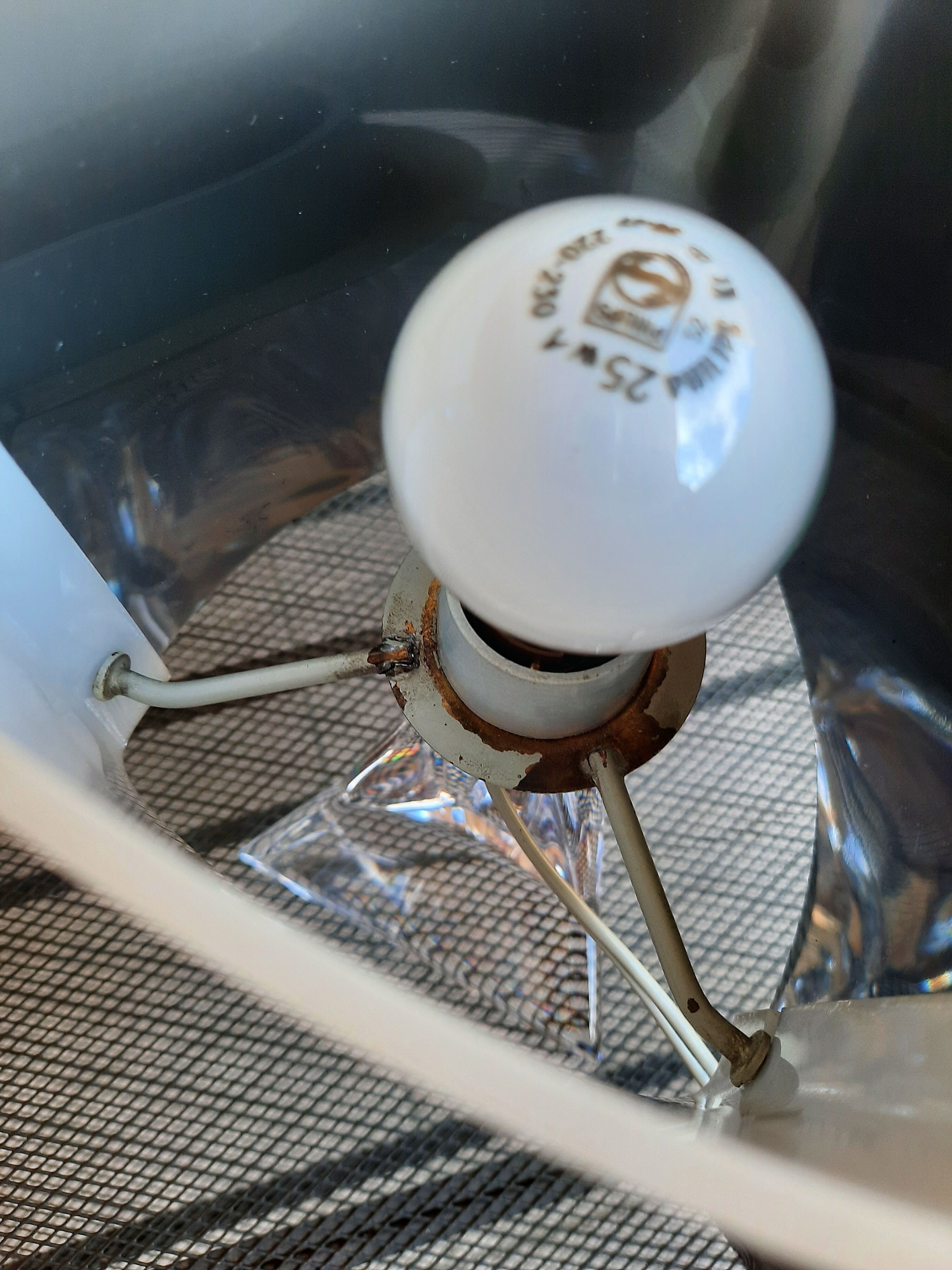 Design lamp, vintage, daum crystal and plexiglass, works - excellent condition-