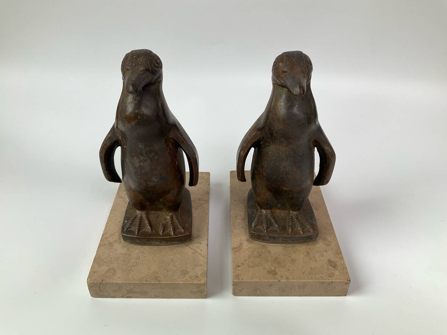 Serre-livres Art Déco pingouin