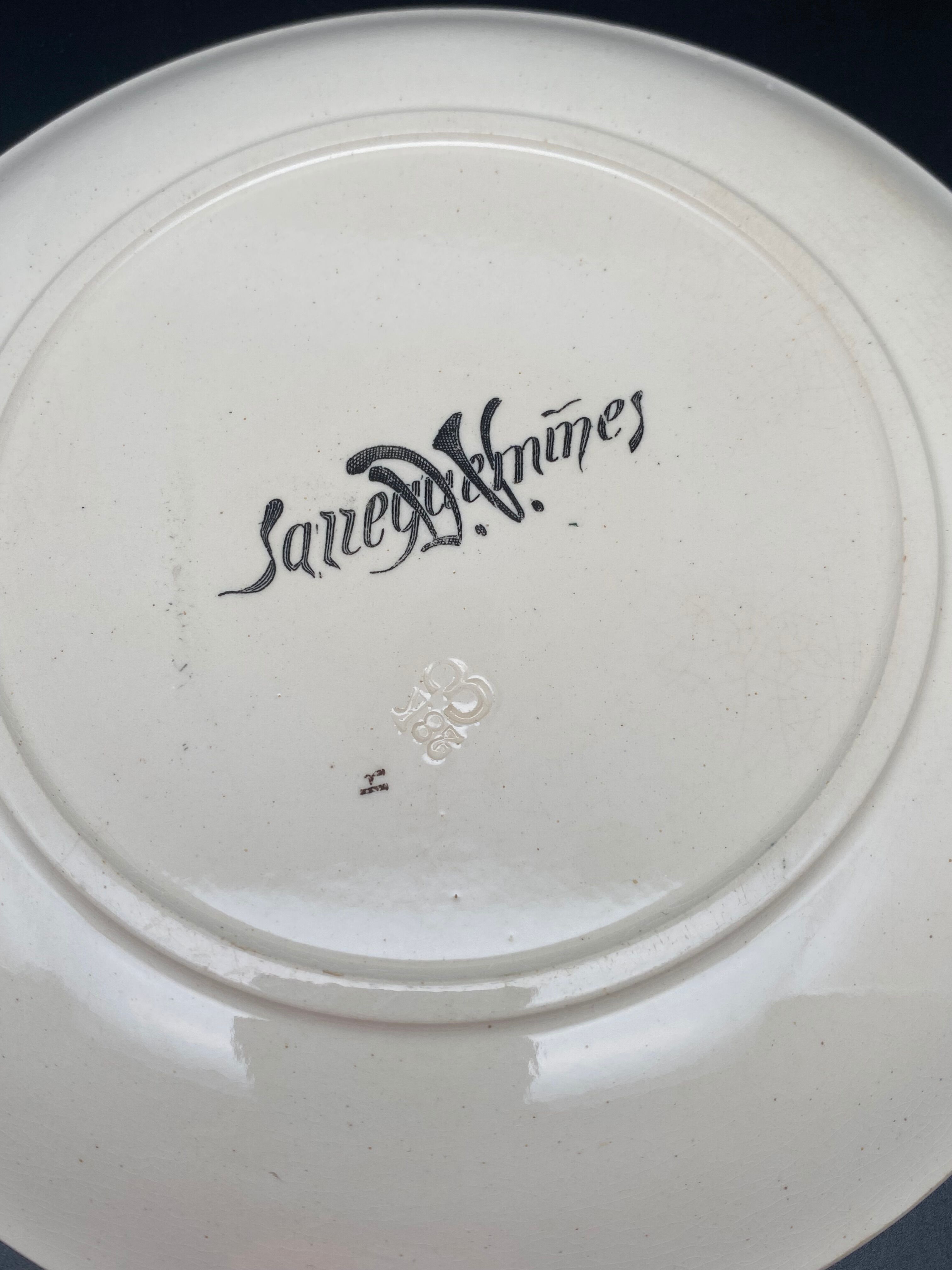 Talking dessert plates Sarreguemines Theme Petanque -MJDSL7