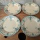 Set of 4 old opaque porcelain plates from Gien, Venice Terre de fer model