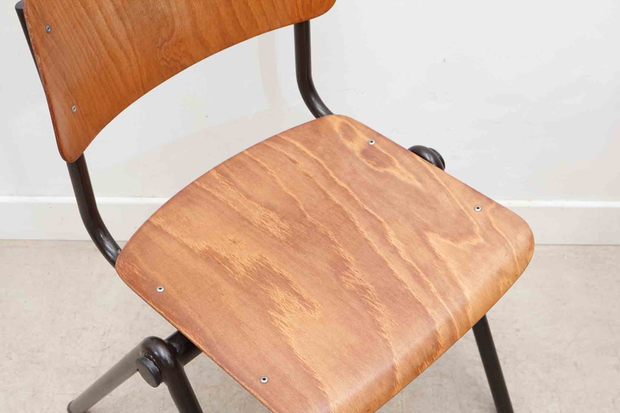 Galvanitas S35 oak and brown chair