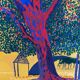 Table painting pointillism Quai de Seine Paris pont XXe