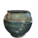 Raku Large Enamelled Ceramic Basin with Anthropomorphic Sockets