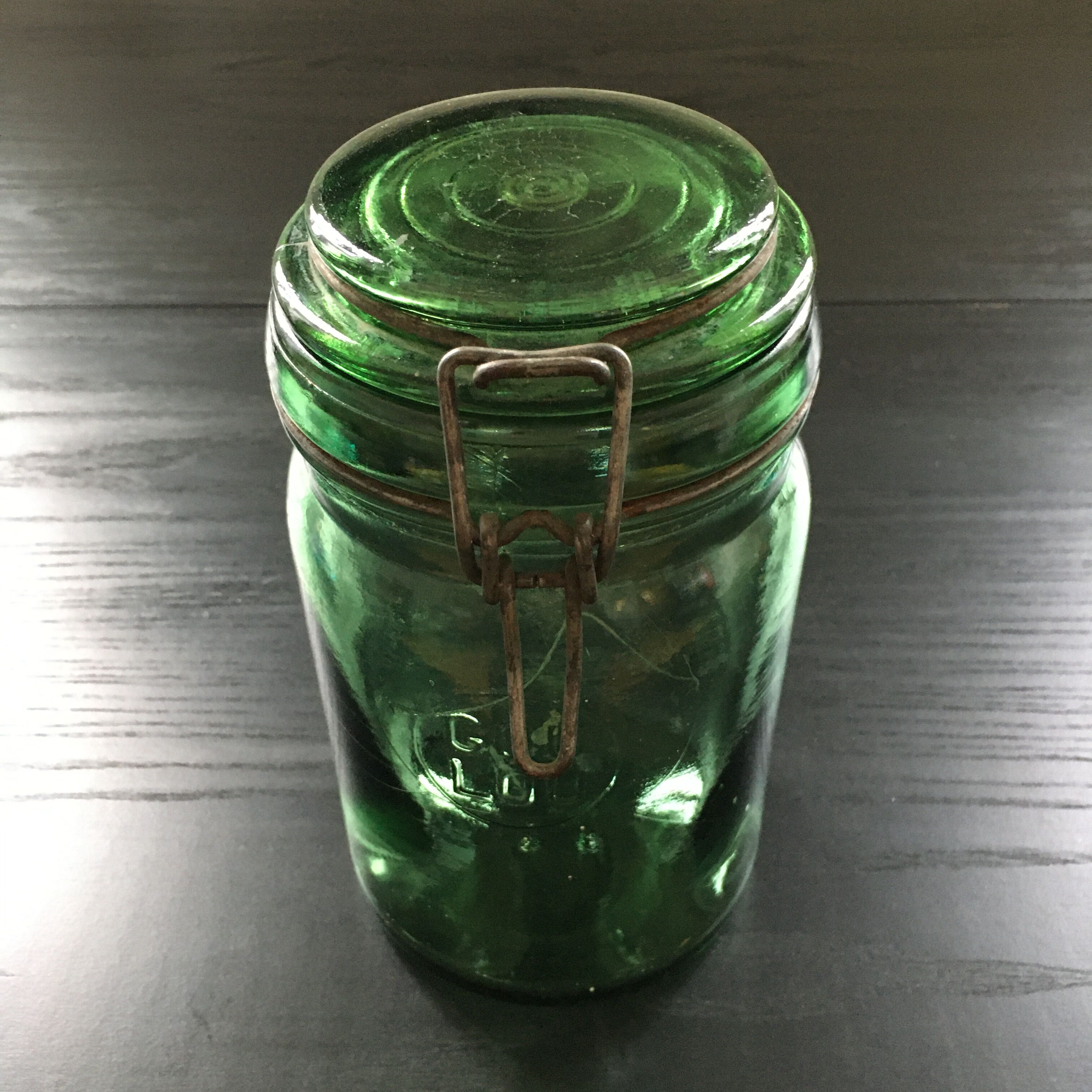 Old green jar