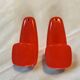 2 orange plastic hooks 70s.
