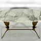 Vintage brass and marble coffee table. Italy 1950s