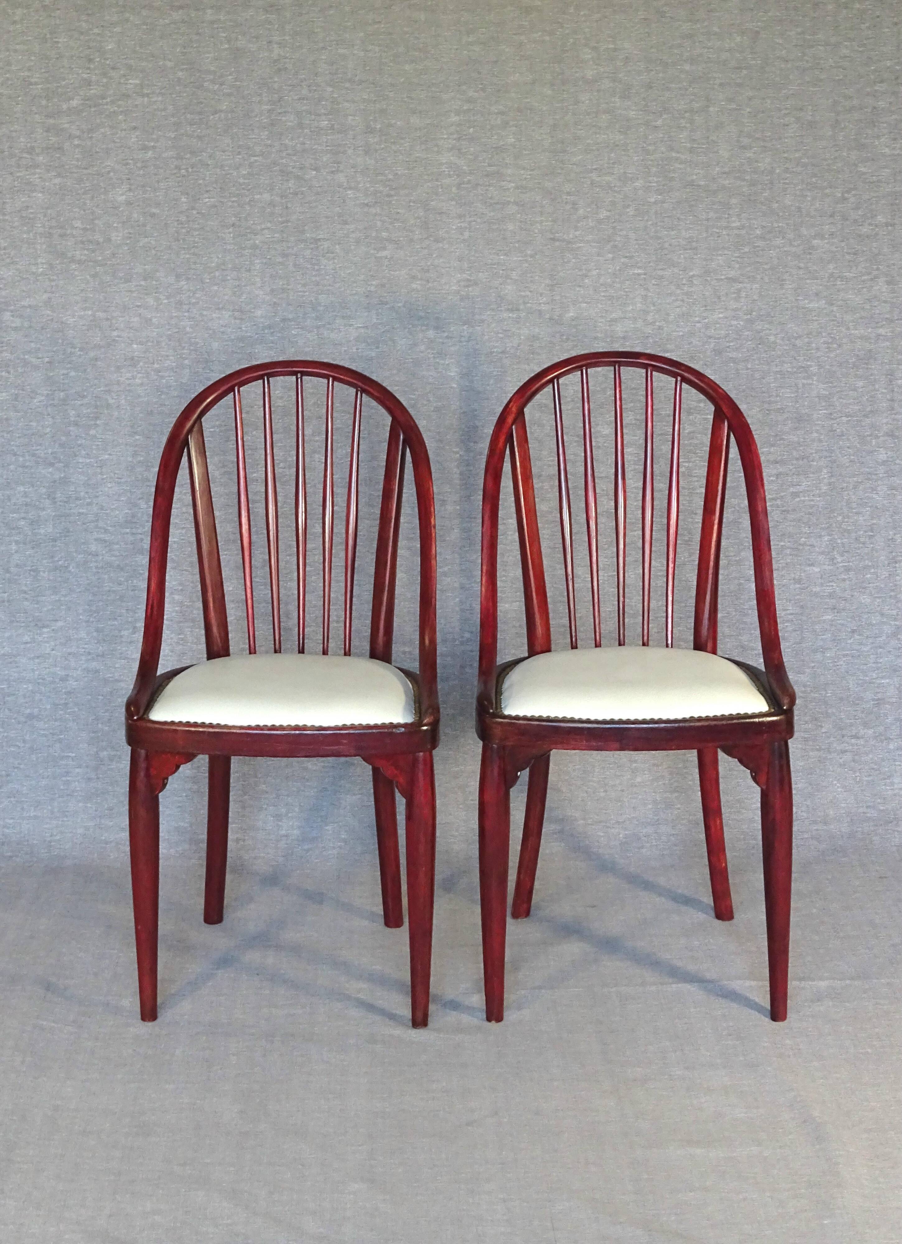 Deux chaises Thonet N ° A846 - Otto Prutscher - 1925 -Assises cuir -