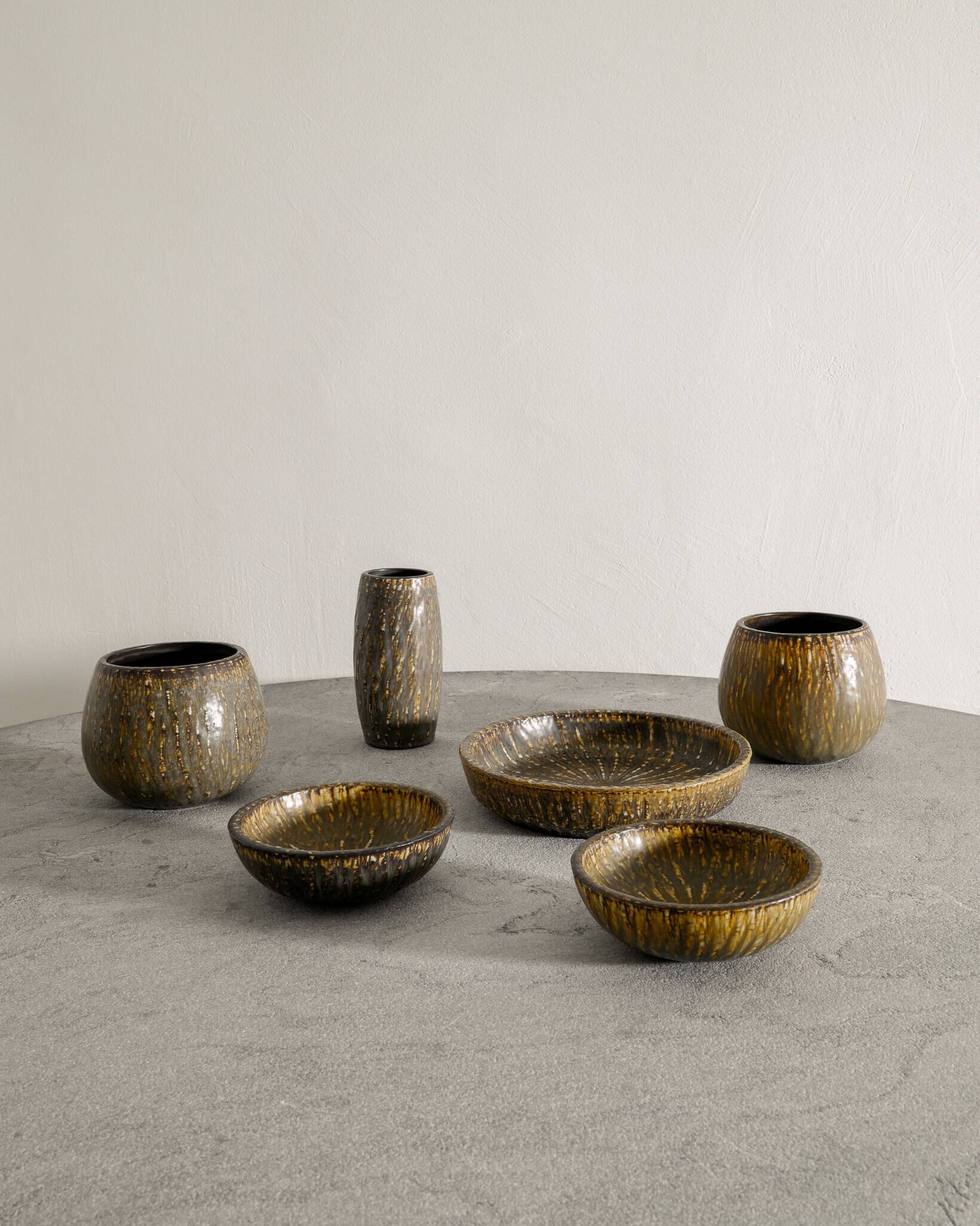 Vintage Swedish Mid Century Ceramic Rubus Bowls Gunnar Nylund, 1950s