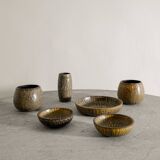 Vintage Swedish Mid Century Ceramic Rubus Bowls Gunnar Nylund, 1950s