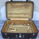 Old suitcase travel leather brown